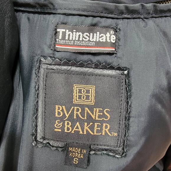 Byrnes & Baker 80s 90s Style Black Leather Jacket Style #1746 - Size S - Picture 5 of 6